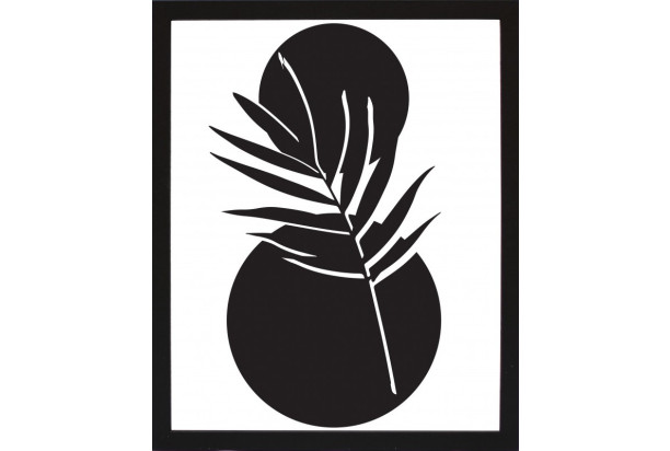 Rámovaný obraz Čiernobiela rastlinná abstrakcia II, 24x30 cm