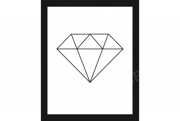 Obraz v drevenom ráme Diamant, 20x25 cm