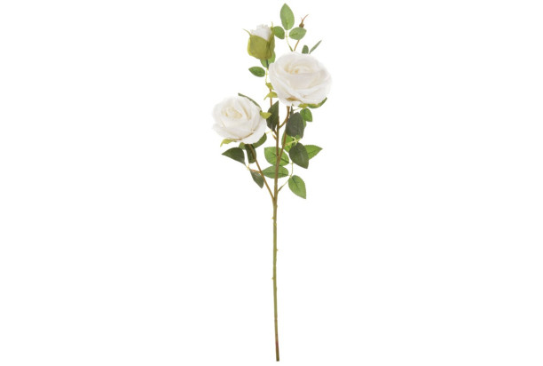 Umelá kvetina Ruža s púčikom 65 cm, biela