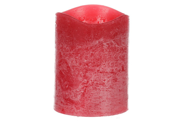 LED sviečka 10 cm, červená, s voskom