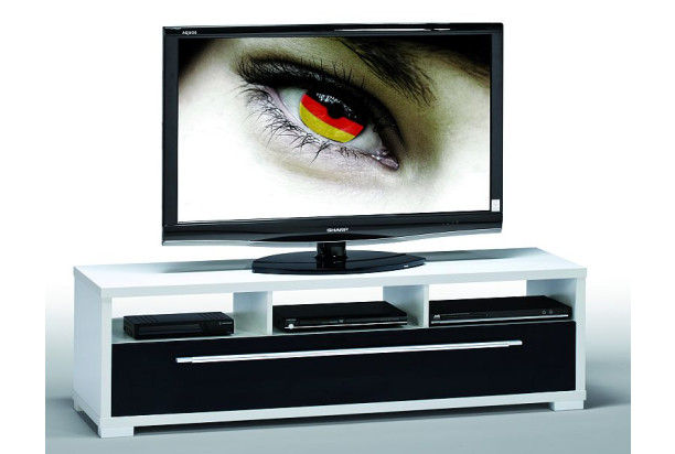 TV stolík Glanz 7645, biely/čierny lesk