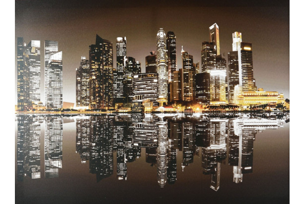 Obraz na plátne Mesto v noci, 70x50 cm