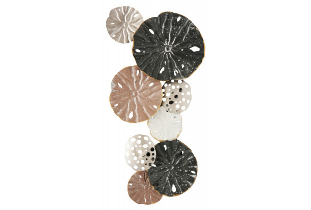 Kovová nástenná dekorácia Farebné kruhy, 30x65 cm