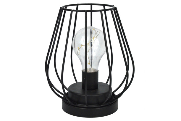 Stoloná LED lampa 15 cm, čierny kov