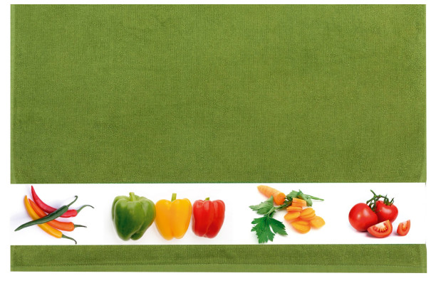 Froté kuchynská utierka 50x50 cm, zelenina, machovo zelená