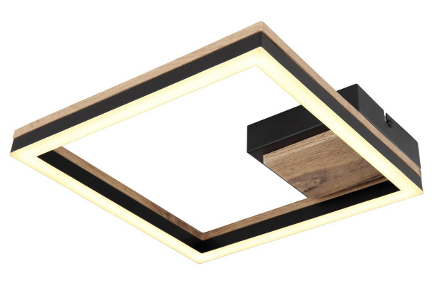 Stropné LED osvetlenie Beatrix 27 cm, kov/drevo