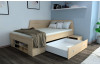 Úložná posteľ so zástenou Junior 120x200 cm, dub sonoma