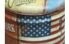 Úložná taburetka motív americkej vlajky, vintage