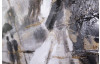 Ručne maľovaný obraz Pár pod dáždnikom 80x80 cm, 3D štruktúra