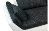 Rohová sedacia súprava Lola, biela ekokoža/čierna tkanina