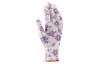 Pracovné rukavice (2 ks) Iris 07/S, biela s kvetinami, nitrilový nástrek