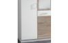 Šatníková skriňa so zrkadlom Click, 135 cm, biela/dub sonoma