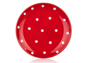Dezertný tanier Dots 18,6 cm, červená bodkovaný