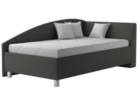 Rohová posteľ Andrew pravá 110x200 cm, tmavo šedá látka
