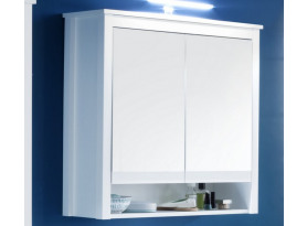 Kúpeľňová skrinka so zrkadlom Ole, biela, šírka 81 cm