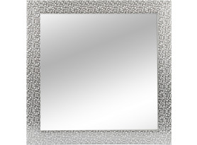 Nástenné zrkadlo Glamour 40x40 cm, strieborná štruktúra