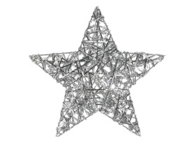 Vianočná dekorácia Hviezda 20 cm, strieborná