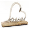 Dekorácia Srdce Love na drevenom podstavci,17x15 cm