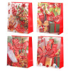 Vianočná darčeková taška (4 druhy) veľkosť L, červená