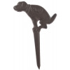 Zákazová psia ceduľa zapichovacia, hnedá liatina, 25 cm
