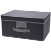 Úložný box s vekom 39x29 cm, tmavo šedá látka