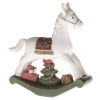Vianočné dekorácie Hojdací kôň, biela/zelená/červená