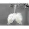 Vianočná dekorácia/ozdoba Anjelské krídla z peria 8 cm, biela