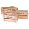 Sada úložných boxov (3 ks) prírodné drevo
