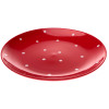 Plytký tanier 26,5 cm, červený s bodkami