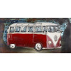 Kovový obraz na stenu Červený Volkswagen 80x40 cm, vintage