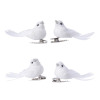 Vianočné dekorácie/ozdoby (4 ks) Biele vtáčiky na klipe