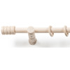 Záclonová tyč s háčikmi Rullo 160 cm, biele drevo