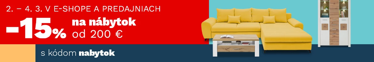 15 % nábytek nad 6000,- 200€ 2-4-3-2026