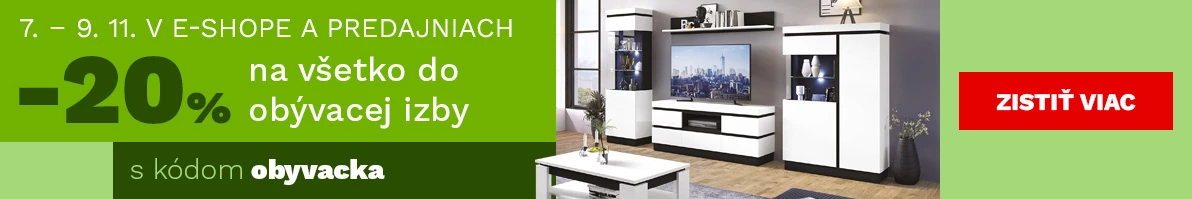 20 % na vše do obýváku 7-9-11-2025