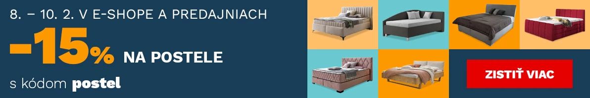 15 % na postele 8-10-2-2026