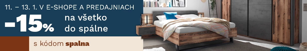15 % na vše do ložnice 11-13-1-2026