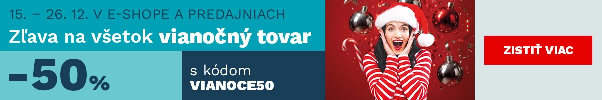 50 % na veškeré vánoční zboží 15.-26.12.2025