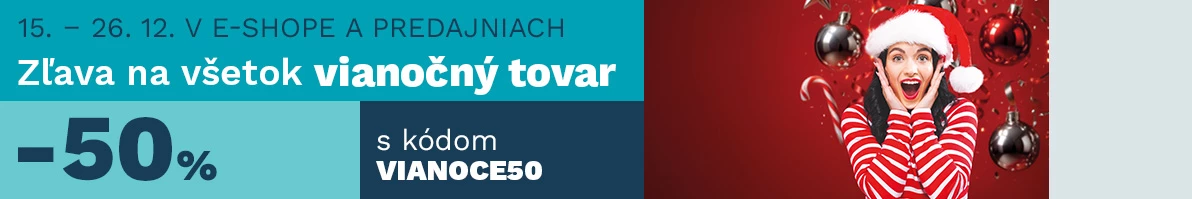 50 % na veškeré vánoční zboží 15.-26.12.2025