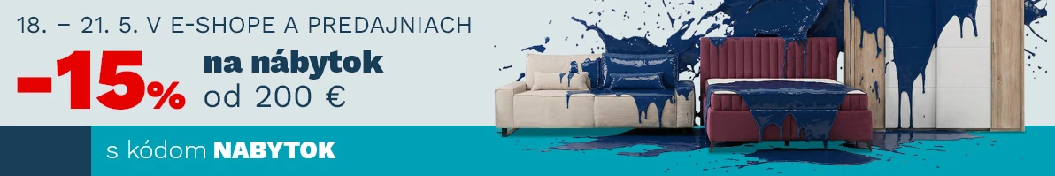 15 % nábytek nad 6000,- 200€ 18-21-5-2026