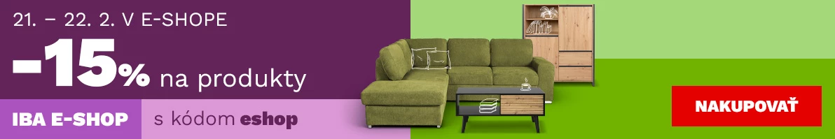 15 % na produkty jen v e-shopu 21-22-2-2026