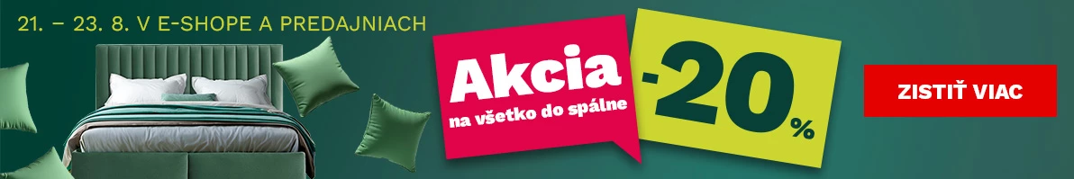 20 % na vše do ložnice 21-23-8-2026