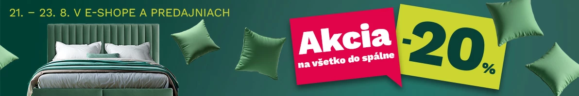 20 % na vše do ložnice 21-23-8-2026