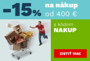 15 % na nákup od 400€ 25-28-5-2026