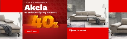 40 % na sedačky na míru 1-31-8-2026