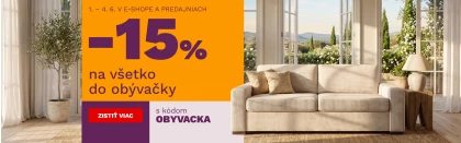 15 % na vše do obýváku 1-4-6-2026