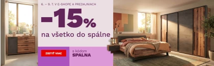 15 % na vše do ložnice 6-9-7-2026