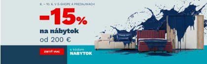 15 % nábytek nad 6000,- 200€ 8-10-6-2026