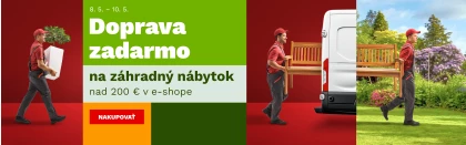 Doprava zdarma na ZAHRADNÍ NÁBYTEK od 200€ 8-10-5-2025