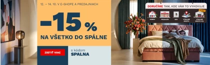 15 % na vše do ložnice 12-14-10-2026