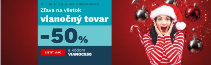 50 % na veškeré vánoční zboží 15.-26.12.2025
